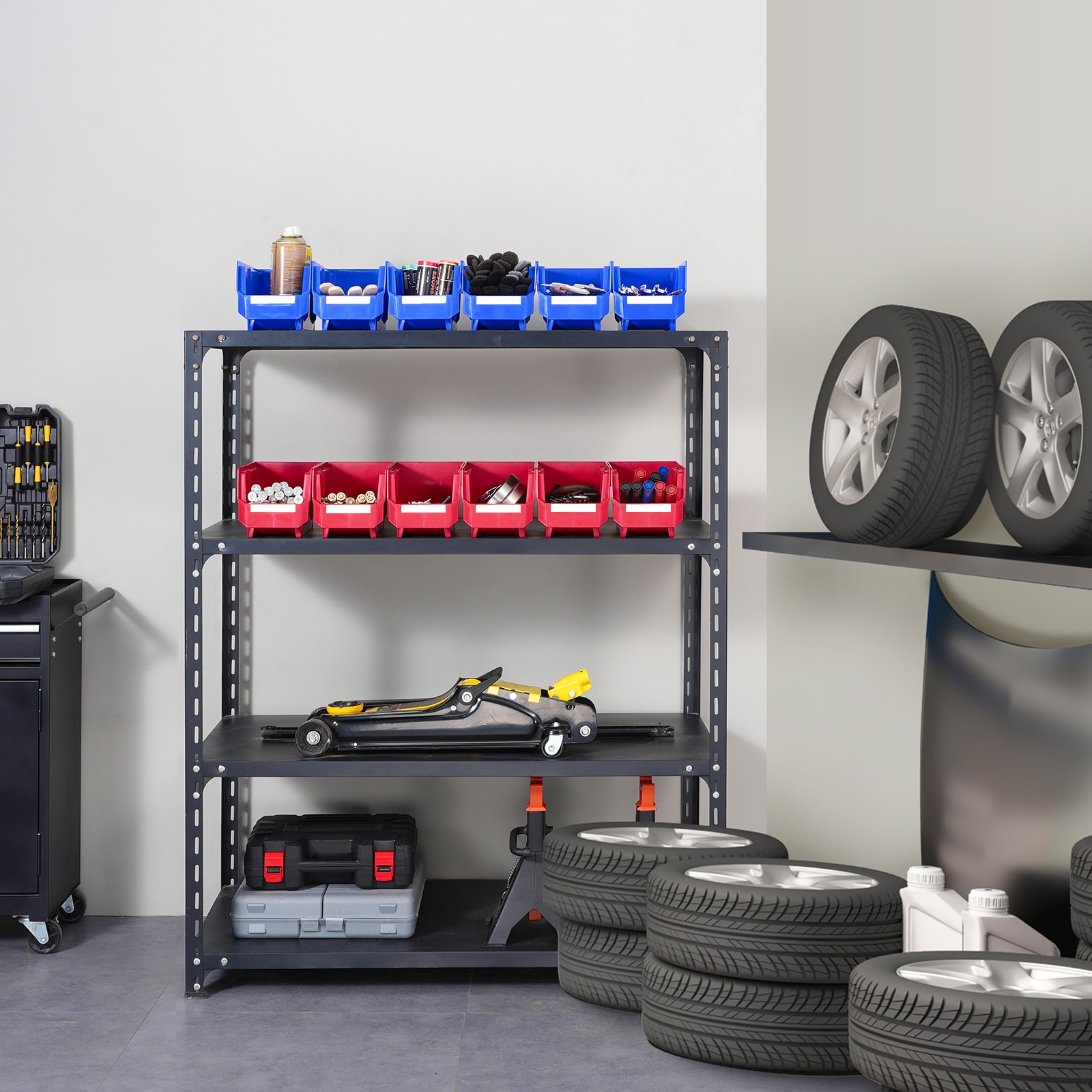 Stackable Plastic Storage Bins For Shelving And Pantry Organising_voghion.com